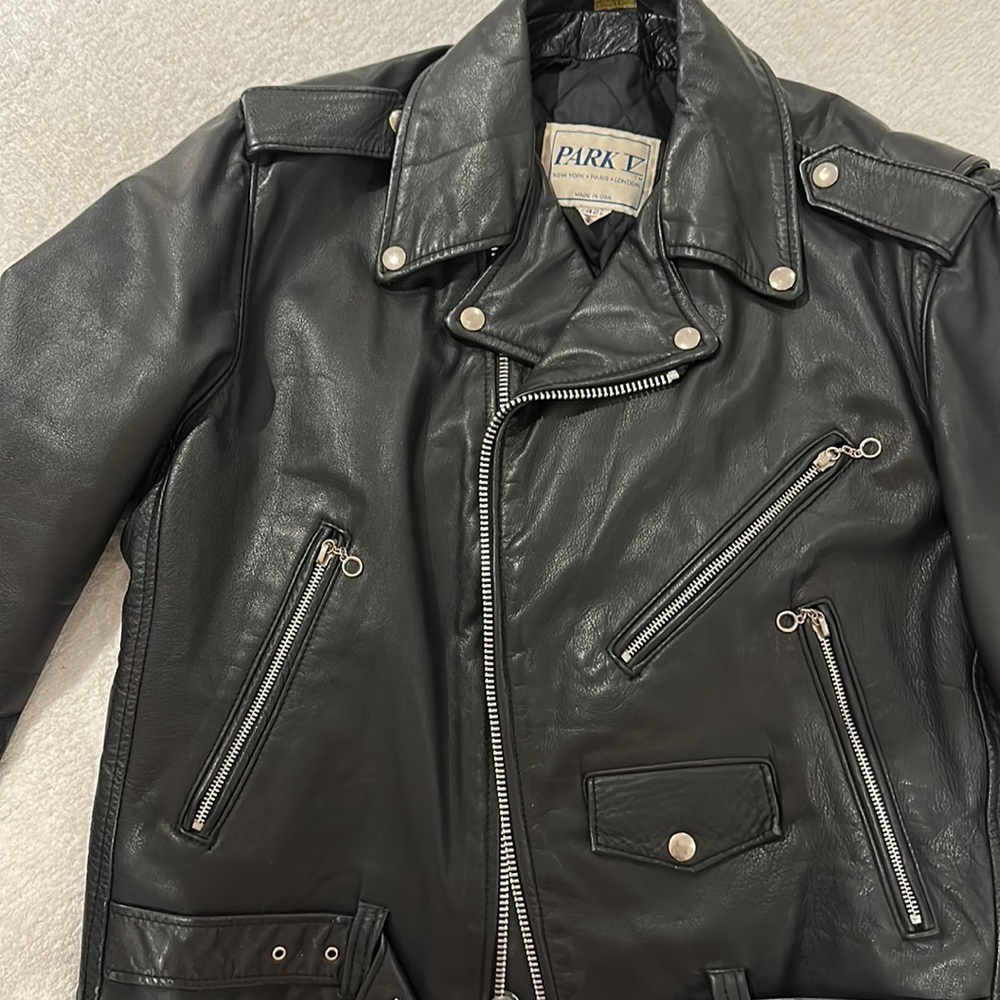 Park v leather jacket sz42